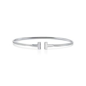 Tiffany 18k white gold T wire bracelet